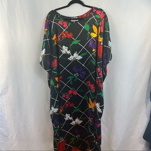 California Dynasty Womens One Size Gown Coverup Housecoat Mumu Floral Kimono